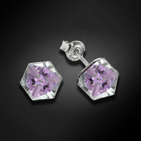 Серебряные серьги "Rubikona II (Vitrail Light)" с кристаллами Swarovski™